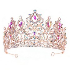 JWICOS Baroque Vintage Rhinestone Tiara Royal Crystal Crown Tiaras for Women ... picture