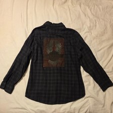 Vintage Harley Davidson Women’s Plaid Shirt Angel Wings  XL  picture