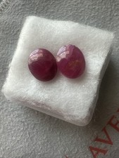 Ruby Gemstone Cabochon Pair 3.10 ct & 3.30 ct 10mm x 8mm picture