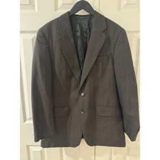 Vintage Chaps Ralph Lauren Mens 39R Wool Pinstripe Blazer Brown Grey Canada picture