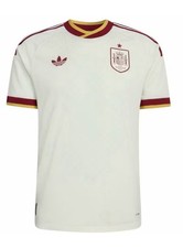 adidas Spain Soccer Team 26 Away Authentic Logo White Jersey Top Rare Men Size picture