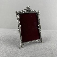 Elias Fine Pewter 4x6 Photo Picture Frame Silver Floral Art Nouveau Ornate USA picture