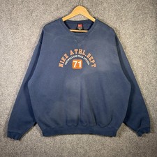 Vintage Nike Sweatshirt Mens Large Navy 90s Center Swoosh Skate Faded Baggy picture