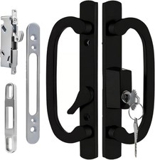 Offset Sliding Patio Door Handle Set with Mortise Lock | 45° Keyway | Fits 1-3/8 picture