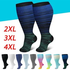 Plus Size 20-30 mmHg Compression Socks for Men and Women Wide Calf 2XL-4X-Large picture