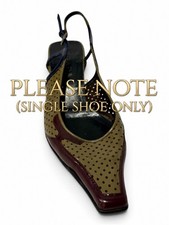 Vintage Prada Y2K Perforated Leather Slingback Kitten Heel 38.5 SINGLE SHOE picture