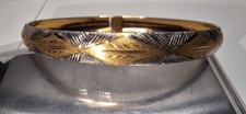 Vintage 10K Two tone Gold Bangle Bracelet 2 1/2