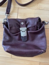 Opening Ceremony Purse With Hand Clasp Burgundy Maroon Leather Purse Unique picture