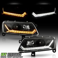 2009-2011 Audi A6 Halogen LED Sequential Signal Projetor Headlights Headlamps picture
