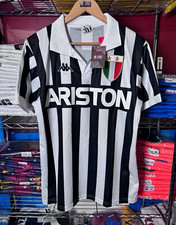 Kappa Juventus Black/White Soccer Jersey Shirt Ariston Sponsor RETRO size M picture