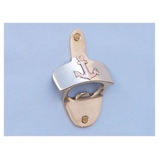 Hampton Nautical Solid Brass Wall Mounted Anchor Bottle Opener, 3