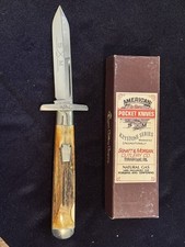 1992 Queen  Schatt & Morgan 04181L STAG Swing-Guard Lockback Cheetah 🔥 picture
