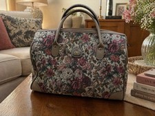 Vtg Diane Von Furstenberg Floral Tapestry Weekend Shoulder Bag Carry On Luggage  picture