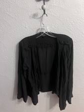 Torrid Women's Solid Black Sheer Chiffon Kimono Plus Size 1 picture