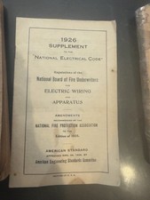 Extremely rare 1926 supplement to the 1925 national Electrical code book picture