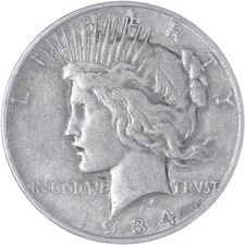 1934 D Peace Dollar Fine See Pics K052 picture