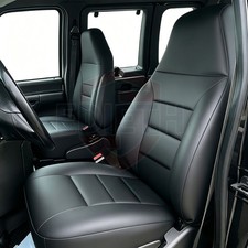 2PCS Front Seat Covers for Ford E150 E250 E350 1993-2008 PU Leather (Black) picture