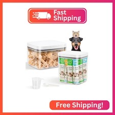 TBMax 2 Pack Large Dog Treat Container Bins 2 Qt + 3 Qt with One-Press Flip-up L picture