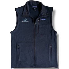 Patagonia Mens Better Sweater Fleece Vest Black Full Zip Size M Corporate Logo picture