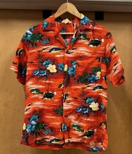 RARE VTG 1950s Rayon Hawaiian Aloha Shirt Medium Undersea TROPICAL FISH picture