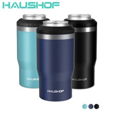 HAUSHOF 12 oz Stainless Steel Can Cooler 4 in 1 Double Walled Can Insulator Cans picture