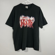 Vintage 1996 Cornell Big Red Rocks Black Single Stitch T-Shirt Mens XL picture