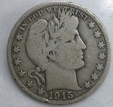 1915-D Silver Barber Half Dollar VG US Mint 50c Coin  picture
