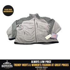 NWT Free Country Micro Fleece Jacket Mens XXL Gray Black Full Zip Mock Neck picture