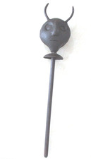 ANTIQUE MACE DEVIL FACE INTRICATE ENGRAVING . picture