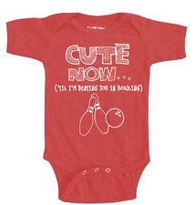 Cute Now... 'Til I'm Beating You In Bowling Infant Baby Cotton Bodysuit Shirt picture