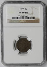 1877 Indian Head Cent 1C NGC VG 10 BN Brown picture
