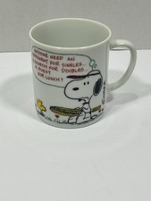 Vintage 1965 Peanuts Snoopy Tennis Mug – Determined Productions – Clean picture