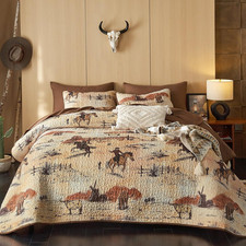 Western Quilt Set, Rustic Ranch Life with Cowboy Southwestern Vintage Country picture