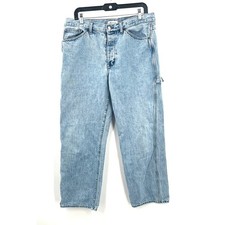 Madewell low slung straight carpenter jeans light wash 90s retro workwear 31 picture