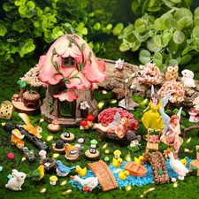 93 Pcs Fairy Garden House Resin Accessories Fairy Elves Kit Miniature Fairy picture