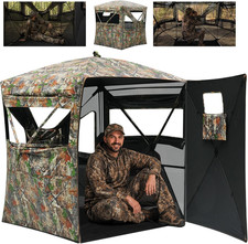 Hunting Blind, 270° See through Ground Blind with 2-In-1 Floor Mat picture