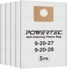 Powertec 5 Pack Premium Fleece Vacuum Cleaner Bags For Fein Dust Extractors picture