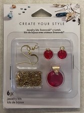 Swarovski 6 pc Jewelry Kits Ruby Red Earrings Necklace chain pendant (E) picture
