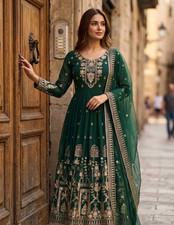 Designer Indian Anarkali Gown Bollywood Salwar Kameez Pakistani Dress Suit Party picture