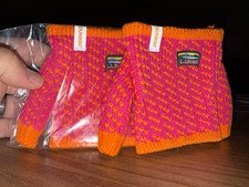 Dunkin’ L.L.Bean Women's Fingerless Knit Gloves Acrylic Pink Orange (Pair) picture