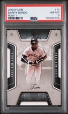 2003 Flair Row 1 Barry Bonds #14 Serial #'d /150 PSA 8  ⚾️ POP 2 🔥  picture