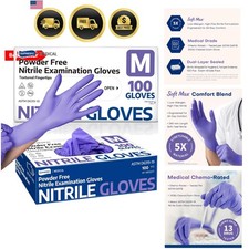 Medical Soft Max Nitrile Disposable Gloves, 100 Ct Latex-Free Powder-Free Foo... picture