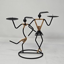 VTG Laurids Lonborg 60s Danish Modern Style MCM Iron Couple Candles Holder 10