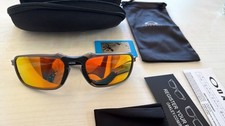 Oakley Badman X-Metal OO6020 Polarized Sunglasses Dark Gray Frame Red Iridium picture