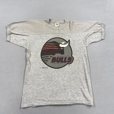 Vintage Jacksonville Bulls Shirt Mens M Gray USFL Football Logo 7 Mesh 80s picture