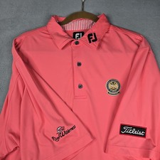 FootJoy Men's XL PGA Professional Golf Polo Pink Titleist River Wilderness picture
