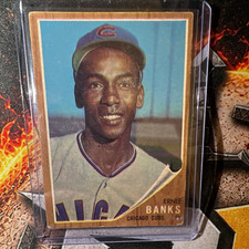 Topps 1962 Topps Ernie Banks #25 Chicago Cubs Base Set Baseball Card picture