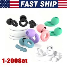 Reusable Silicone Ear Plugs Noise Cancelling Earplugs Protector Study Sleep Swim picture