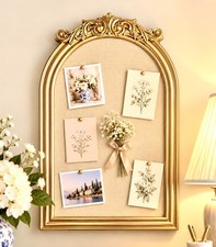 ⚜️Elegant Vintage Gold Ornate Memo Board French Victorian Bulletin Pin Board 21” picture
