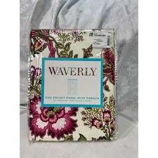 Waverly Navarra Raspberry Floral Rod Pocket Curtain Panel 42x84 Cotton Tieback picture
